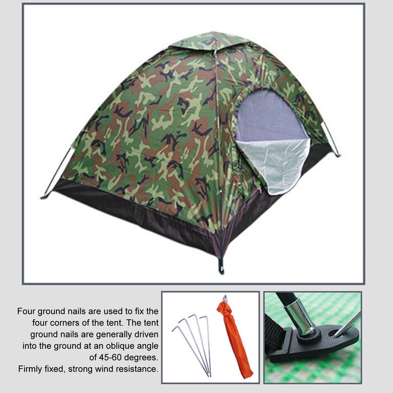 Cheap Goat Tents Single Layer Camping Camouflage Tent Outdoor Easy Setup Manual Family Travel Tent Lightweight Camping Tent For Outdoors   